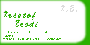 kristof brodi business card