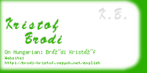 kristof brodi business card